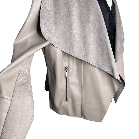 Bagatelle Collection Faux Leather Jacket Pink Open Front Women's Size Large - Picture 9 of 12